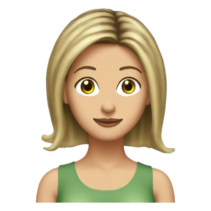 Rachel Green friends with hair highlights and light green eyes sticker