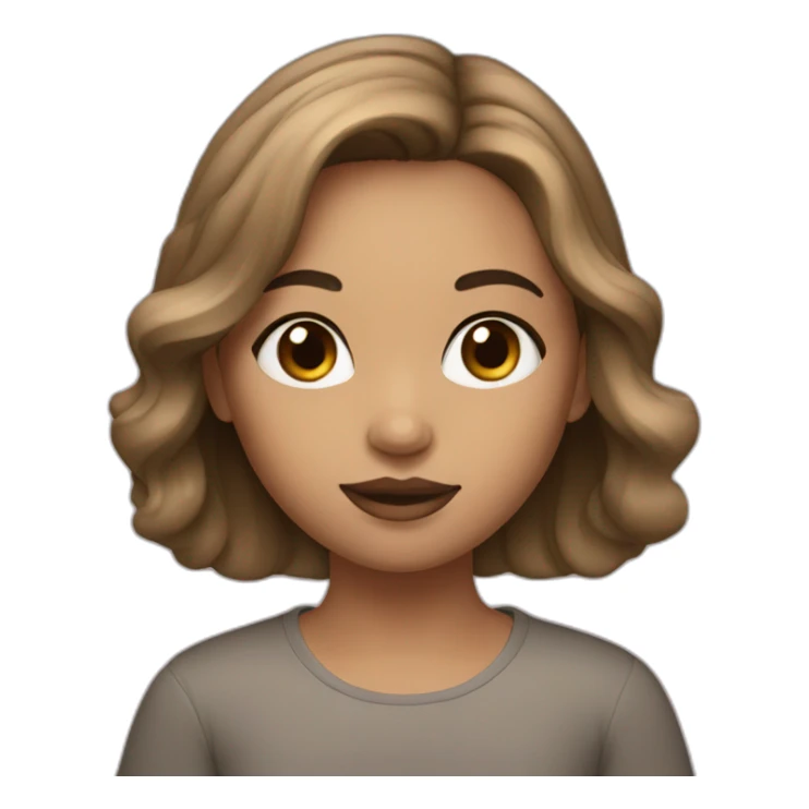 girl holding make up with brown hair and light skin sticker