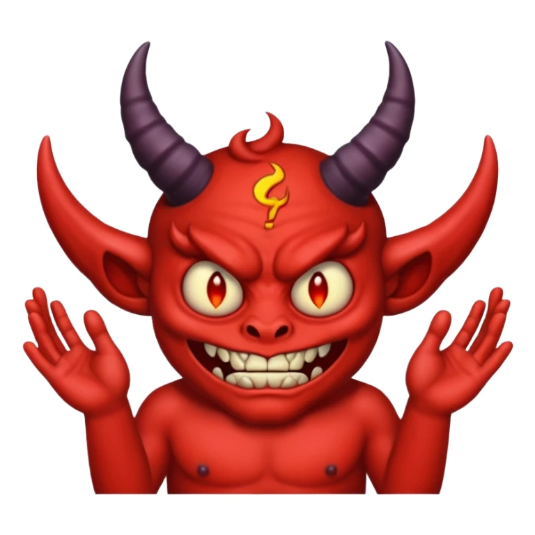 A demon with 2 hands one hand has a 9 on top and the other hand has a 9 on top  sticker