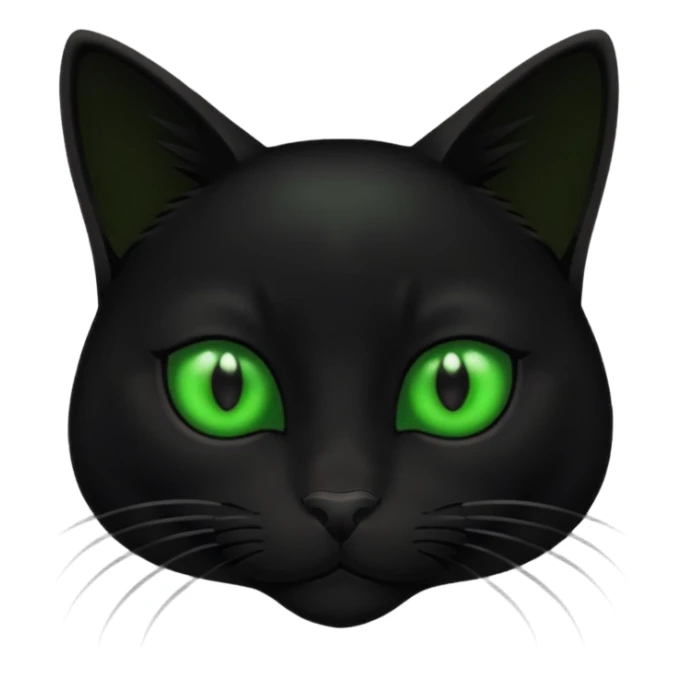 A beautiful cat black with Green eyes with body sticker