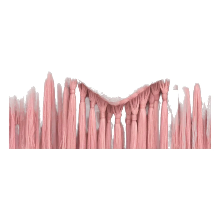 Light pink blanket with pink tassels, folded, chevron texture sticker