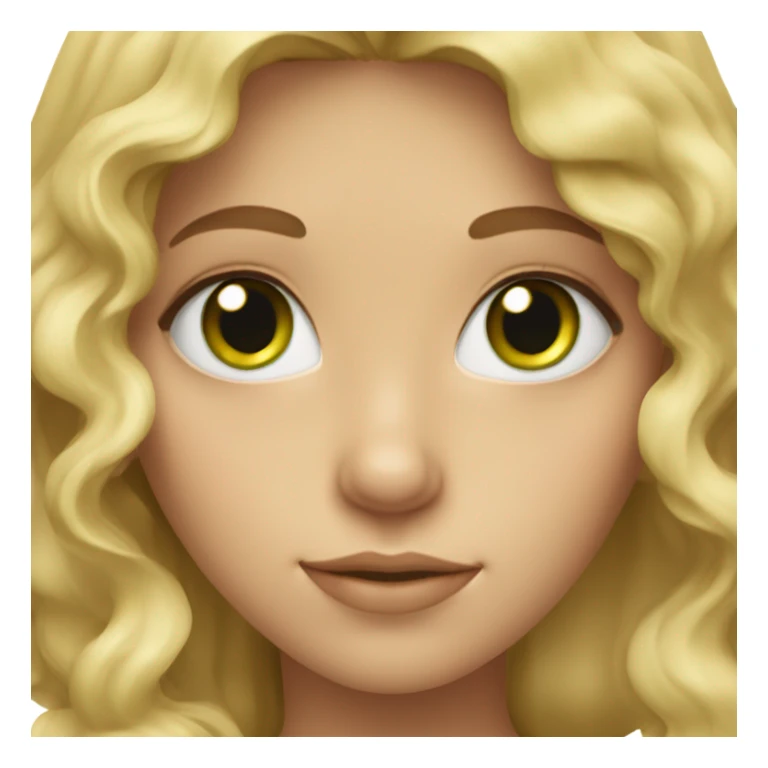 Blonde girl with wavy hair and green eyes sticker