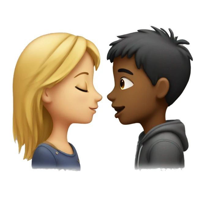 girl and boy kissing  sticker