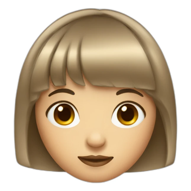 a round face girl with bangs sticker