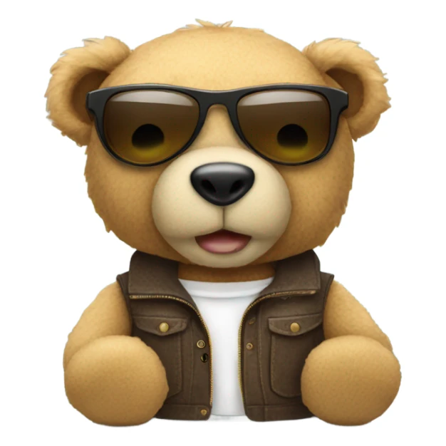 Teddy bear with shades sticker
