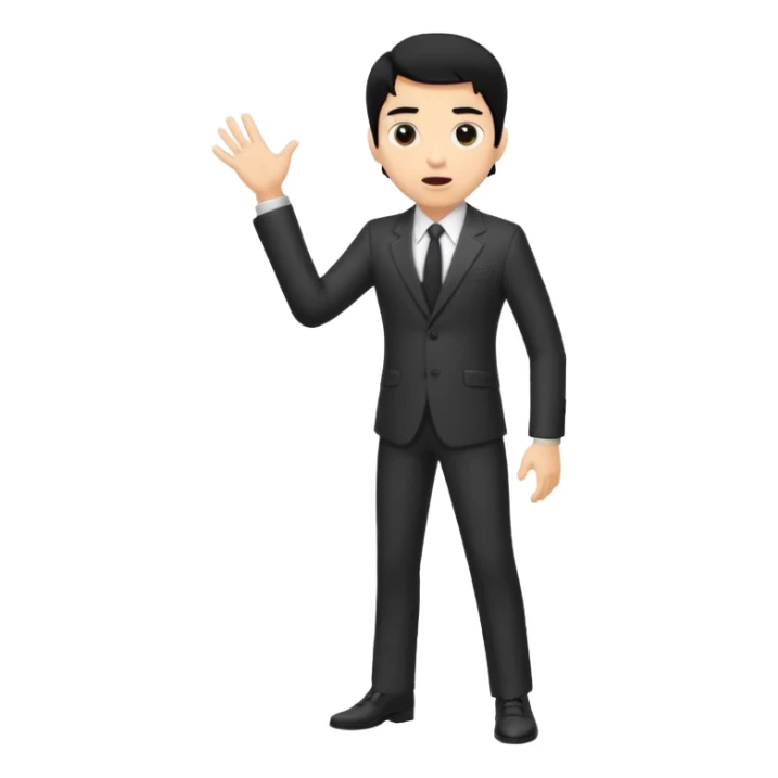 light skin black hair man surprised full body sticker