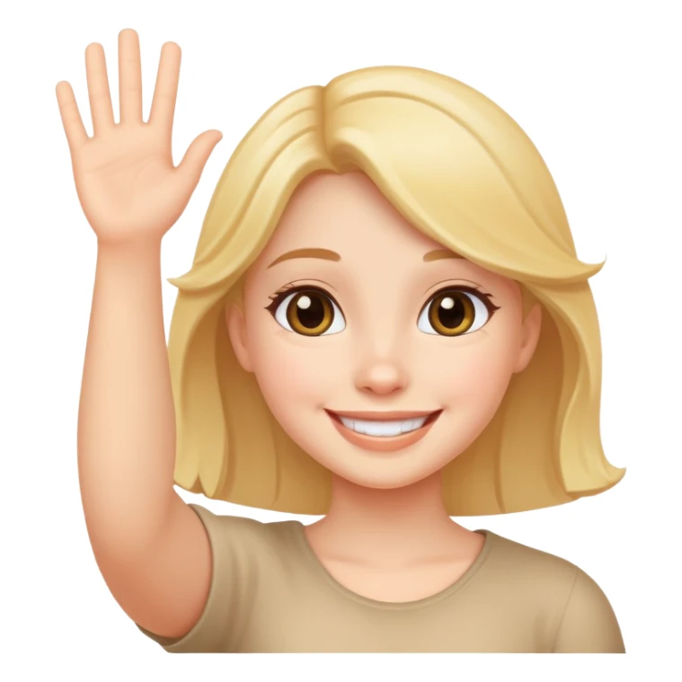 a cute girl waving hello sticker
