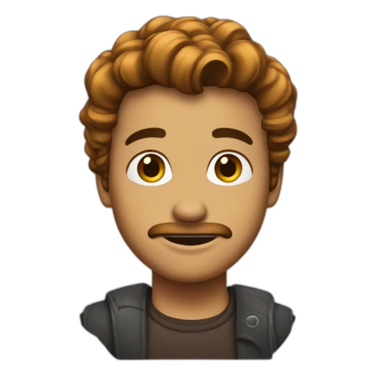 Chico con el pelo de lado color cafe y piel blanca sticker