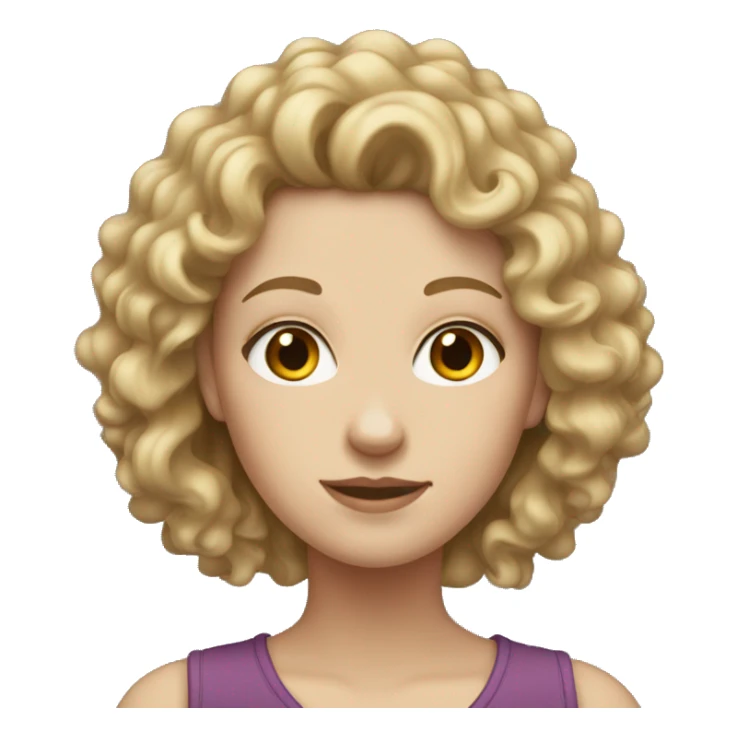 White girl with dirty blond curly hair sticker