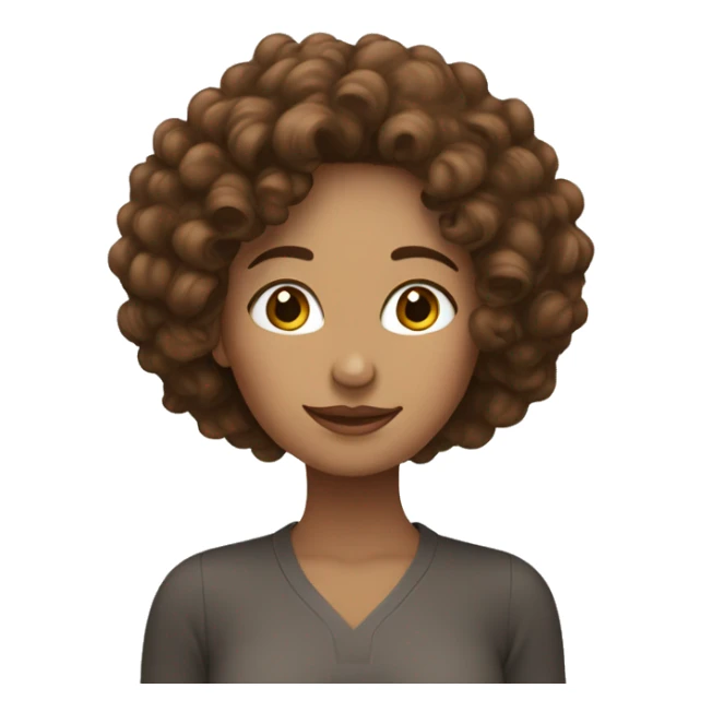 ￼ woman with brown curly hair sticker