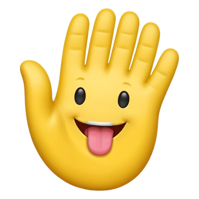 emoji with tongue out and hands to the side￼ sticker