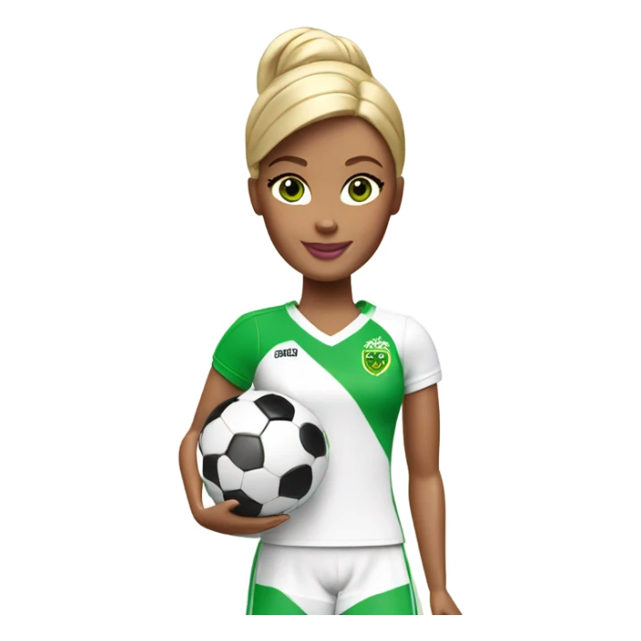 Soccer player Barbie crown green eyes sticker