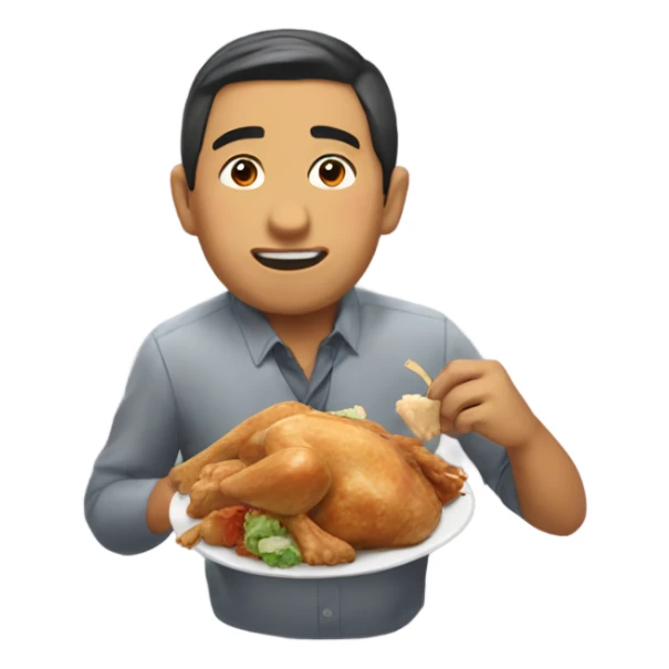 Ralph louie gregorio eating chicken sticker