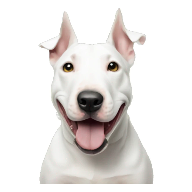 A White Bull terrier with lots of money around him  sticker