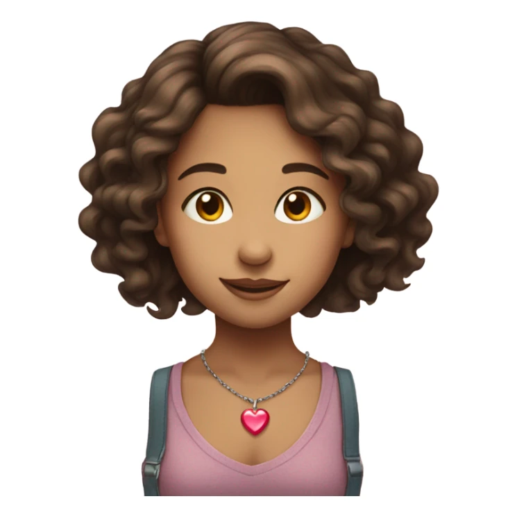 Girl brunette  with a lot of heart  sticker