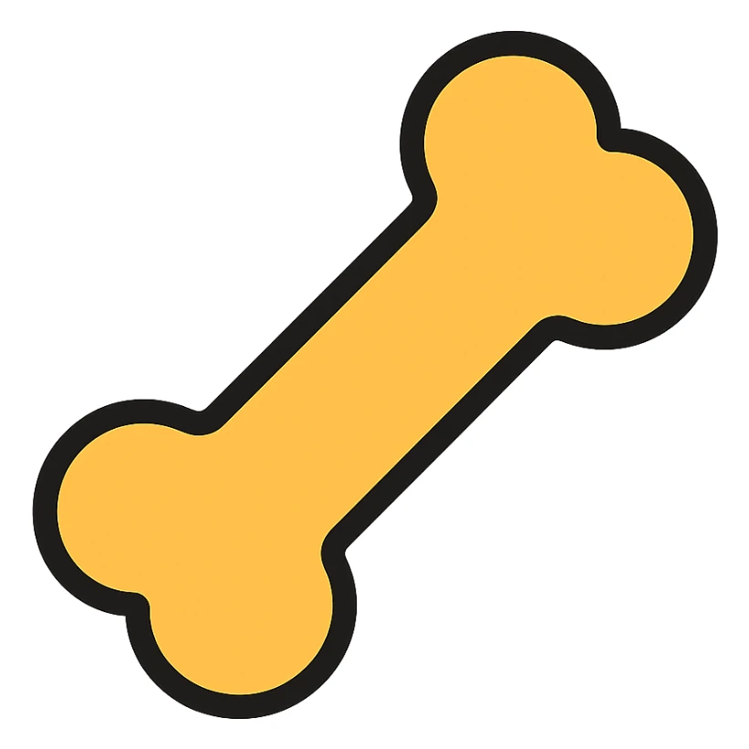 color outline icon of a bone sticker