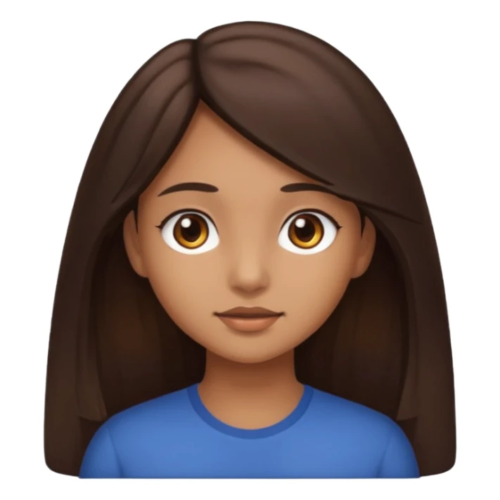 Girl with light brown skin and long dark brown hair sticker