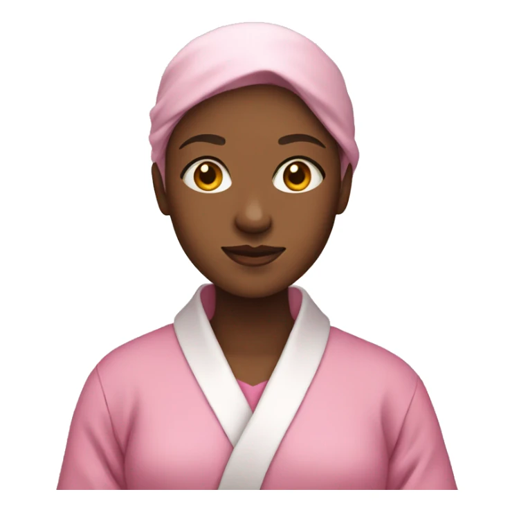 a girl wearing a pink robe  sticker