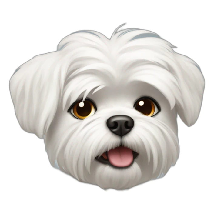 white Maltese little dog with angry face and black eyes sticker