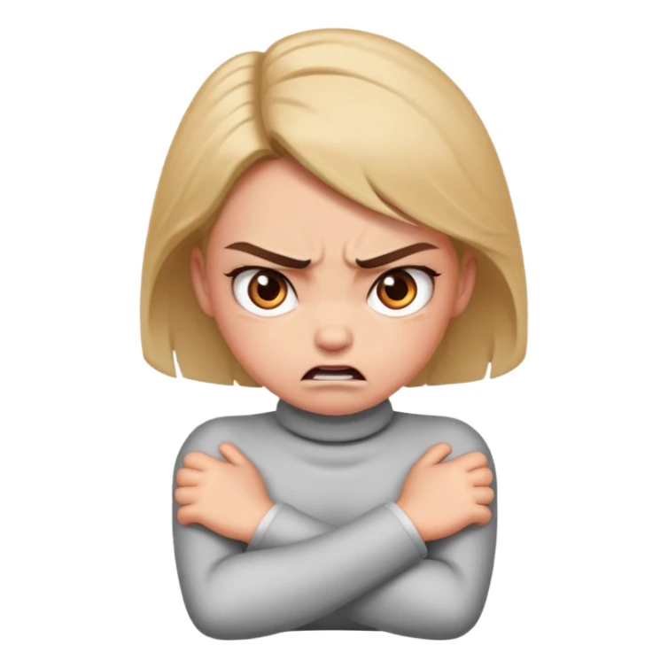 Arms around neck girl mad  sticker