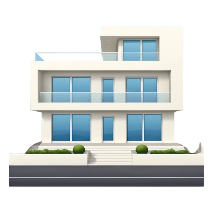 white 3 floor modern luxurious villa sticker