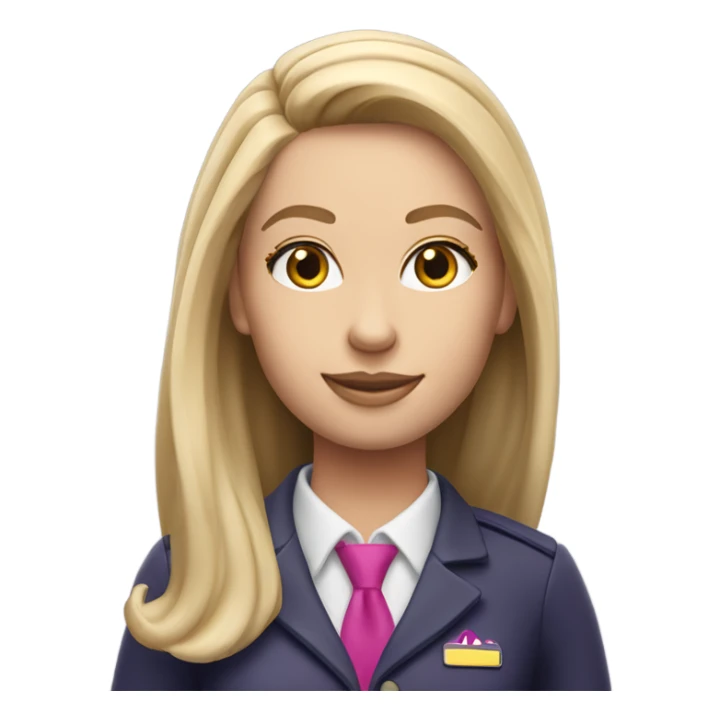 A wizz air flight attendant with long straight blonde hair sticker
