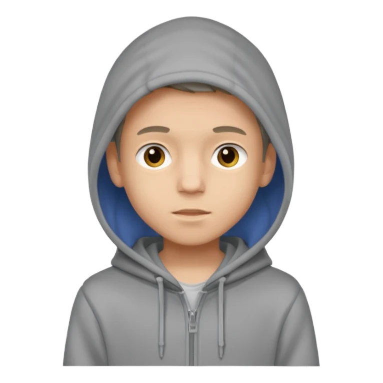 Skinny boy wearing grey hoddi sticker