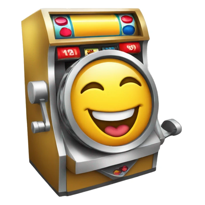 Slot Spin: An emote featuring a slot machine with spinning reels and a joyful expression to capture the excitement of winning. sticker
