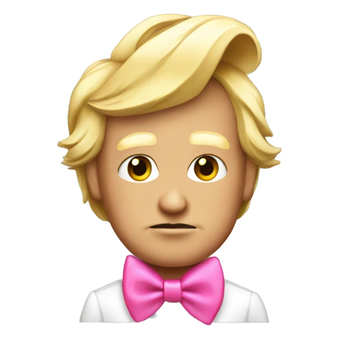 Donald trump with a pink ribbon bow on his head sticker