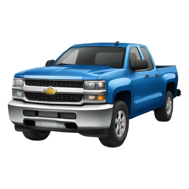 Blue Crew cab Chevrolet pickup truck sticker