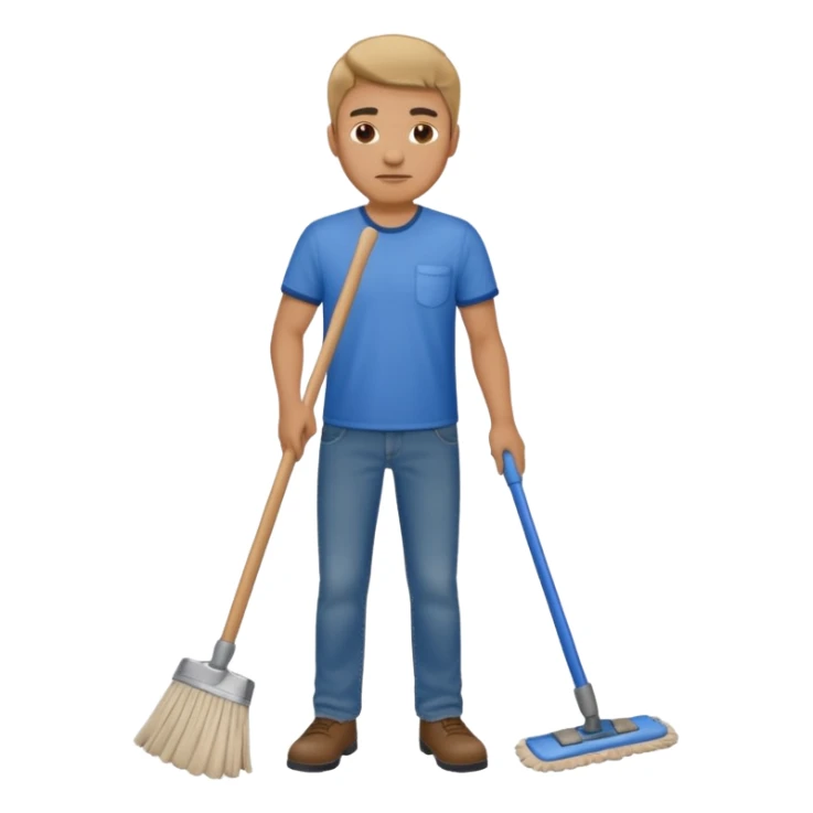 Guy mopping sticker