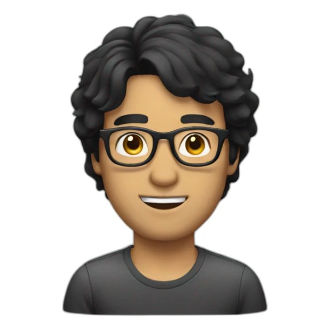 A guy with Transparent glasses and black hair  sticker