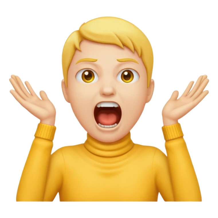 Hands around neck classic yellow emoji style screaming sticker