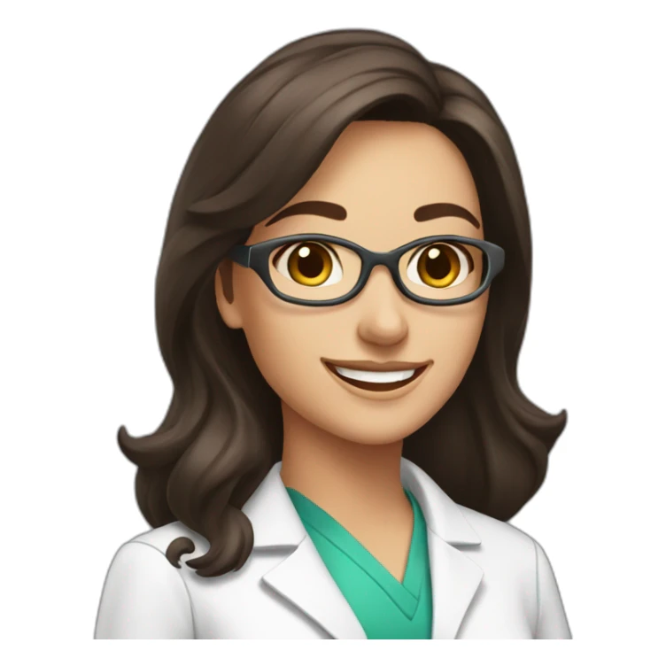 A happy pharmacist brunette woman sticker
