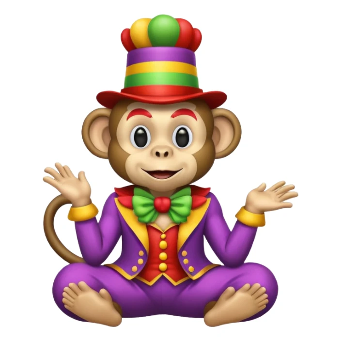 Monkey clown sticker