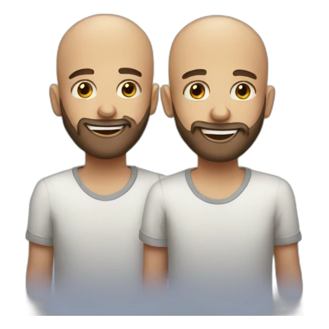 Identical twins balded and bearded celebrating birthday  sticker