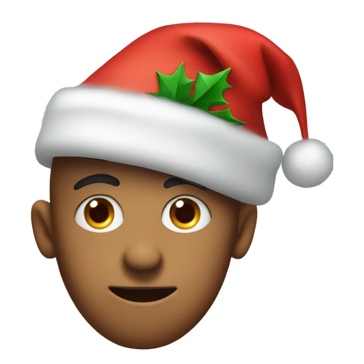 a face with percent-shaped eyes in a Christmas cap  sticker