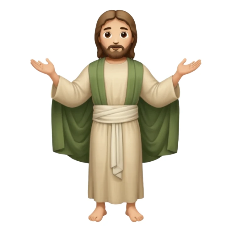 fullbody, head-to-toe, Jesus's apostle Thomas, arms down, normal emoji style, different pose sticker