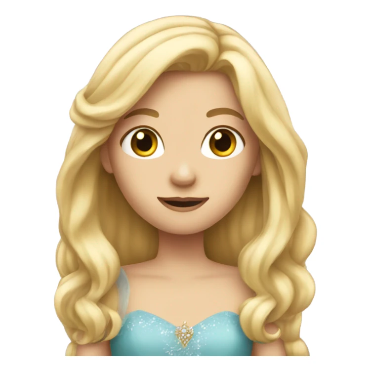 blonde long hair girl princess sticker