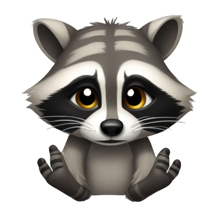 Sketchy raccoon up to no good rubbing it’s paws together sticker