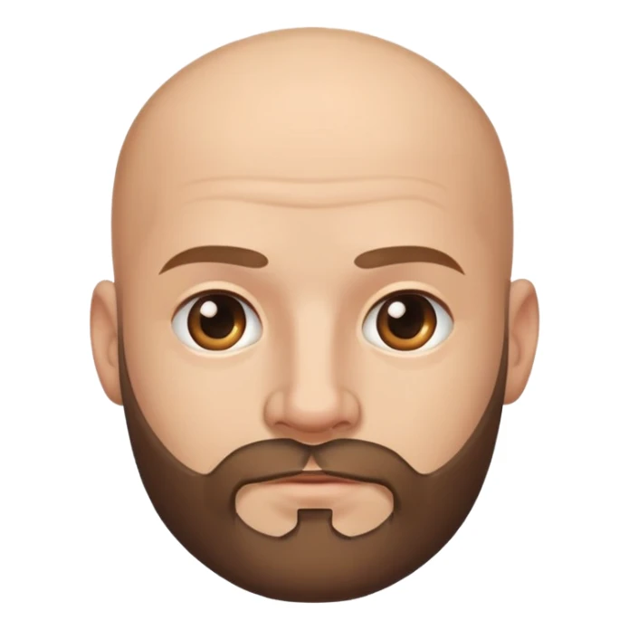 bald male portrait with beard sticker