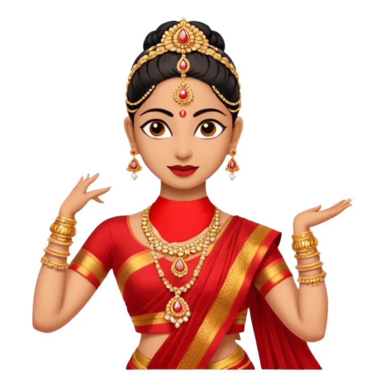 bharatanatyam dancer, classic pose, traditional attire sticker