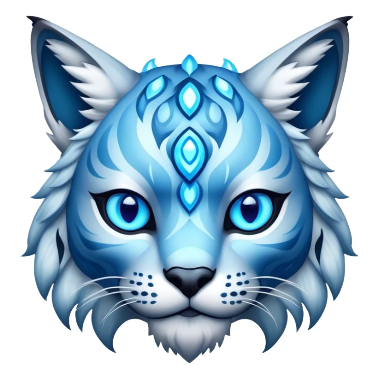 A blue fantasy-lynx-fakemon-Digimon-creature-hybrid sticker