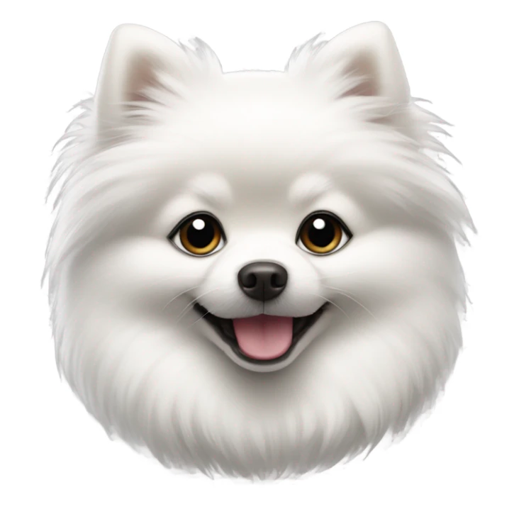 Happy white Pomeranian with black accents sticker