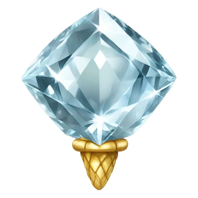 a Diamond Acorn, sparkling cut diamond, with stem of gold sticker