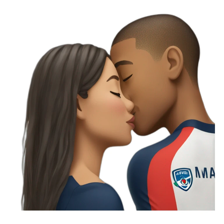 mbappe kissing girl sticker
