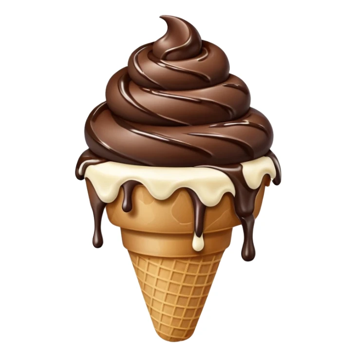 melted white and dark chocolate ice cream sticker