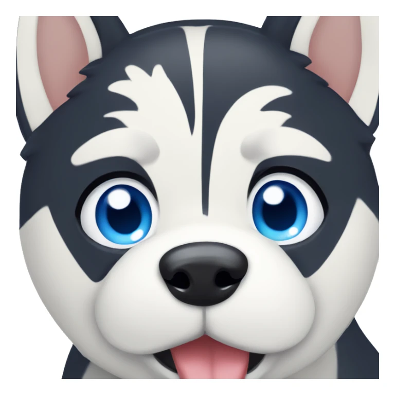 Husky with blue eyes and tongue out sticker
