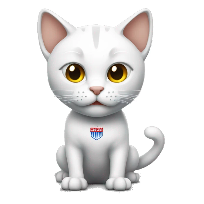 White Footballer  cat strong sticker