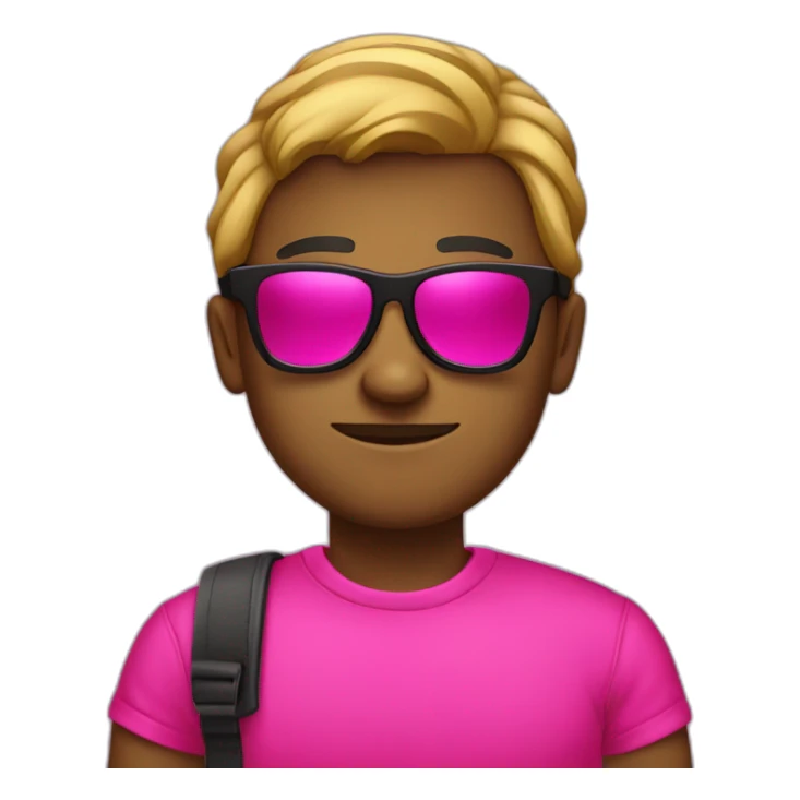 A Arrogantnes cool person with black sunglasses and hot pink clothes sticker